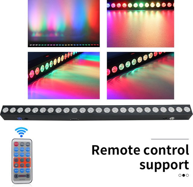 Professionelle DMX512 segmentierte LED Linear Wash Bar von Carinamoba mit 24x12W RGBWAUV Pixel LED für Club, Disco und Bühnenauftritte in Schwarz - Bild 1