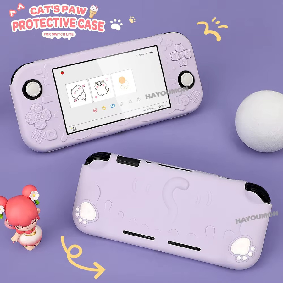 HeroAngel Katzenpfoten Soft TPU Schutzhülle für Nintendo Switch Lite in 6 Farben - Bild 2
