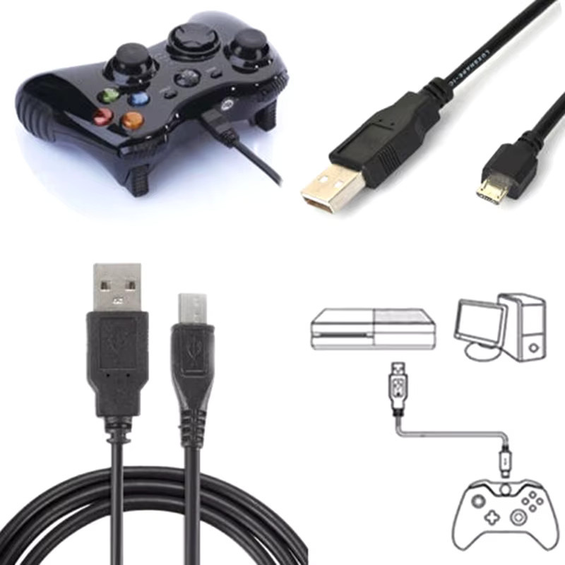 KOQZM Micro USB Ladekabel für Playstation 4 Controller in Schwarz, Länge: 1 m - Bild 2