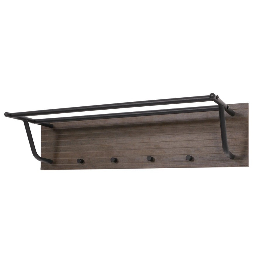 MCW Wandgarderobe N78 im skandinavischen Stil mit 2 Kleiderstangen und 4 Haken, Metall und Melamin, Dunkelbraun, B/T/H: 80 x 20 x 27 cm - Bild 2
