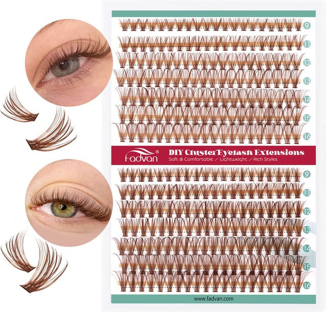 FADVAN Cluster-Wimpern, Braun, 30D+40D, Unisex - Bild 1