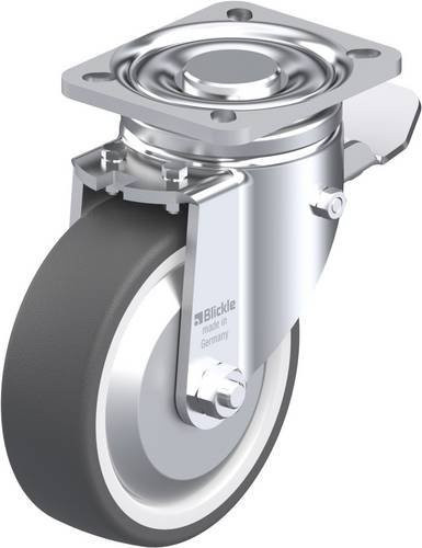 Blickle Lenkrolle LH-POTH 125G-1-ST-FA mit Feststeller in Grau und Weiß, Rad-Durchmesser: 125 mm, Tragfähigkeit: 350 kg - Bild 1
