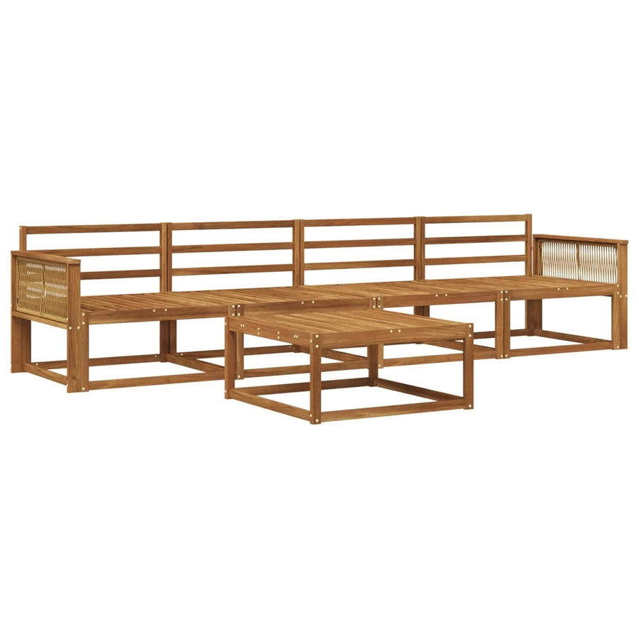 vidaXL Outdoor-Sofagarnitur aus Akazie Massivholz in Braun, 5-teiliges Set mit Tisch und Armlehnen - Bild 2
