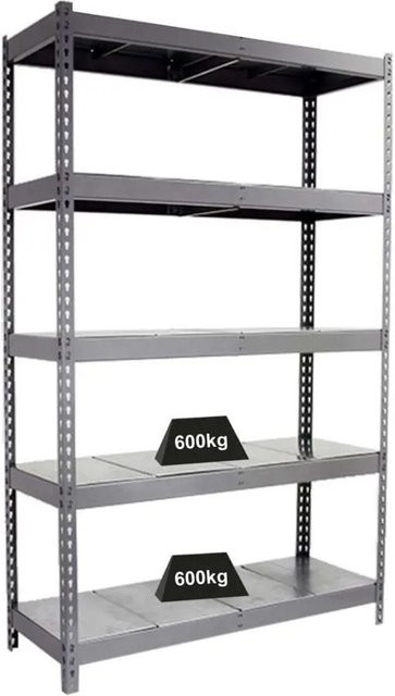 PROREGAL Schwerlastregal Metal Beast Five Grau, H x B x T: 200 x 240 x 90 cm, Fachlast 400 kg, Metall pulverbeschichtet - Bild 1