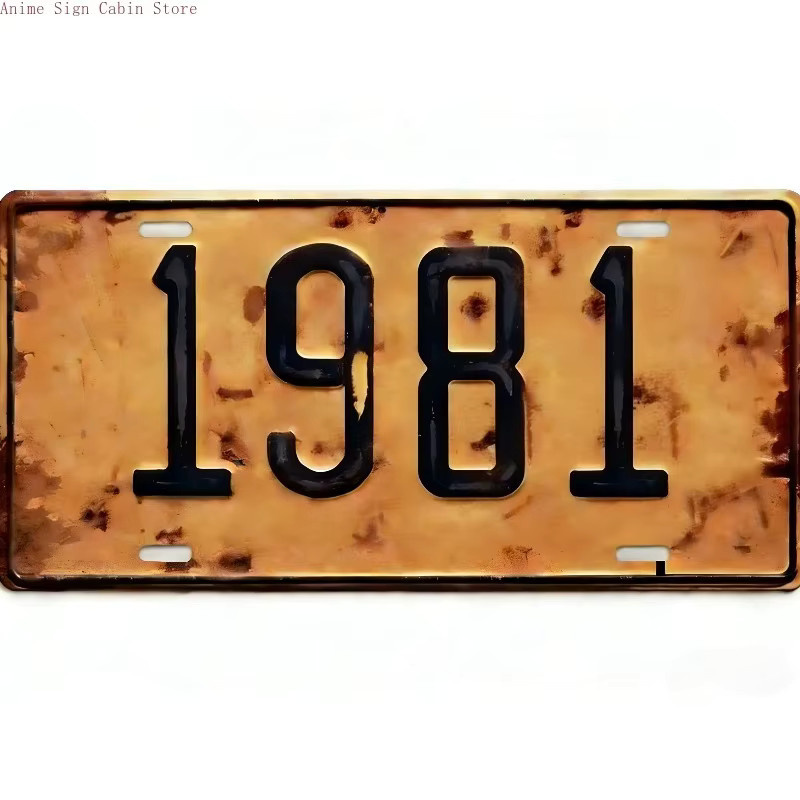 Potdemiel Aluminium-Nummernschild im Vintage-Design 1980-1989, mehrfarbig, B/H: 30,0 x 15,0 cm - Bild 2