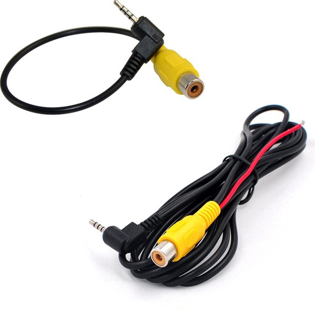 JCD AV-in-Videokabel-Adapter mit 3,5 mm Klinkenstecker auf AV-Buchse und Cinch-Buchse für GPS und Rückfahrkamera - Bild 1