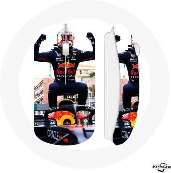 MANIACASE Kabellose Gaming-Maus Verstappen Formel 1 in Schwarz mit WiFi USB-Stick für PC und Mac - Bild 1