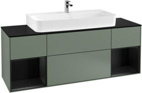 V&B Waschtischunterschrank Finion mit Wandbeleuchtung, Blau lackiert, Breite: 160 cm, Tiefe: 50,1 cm, Höhe: 50,1 cm - Bild 1