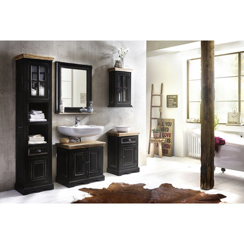 SIT Hängeschrank CORSICA in Schwarz und Mango mit Glastüren und Regalböden - Bild 3