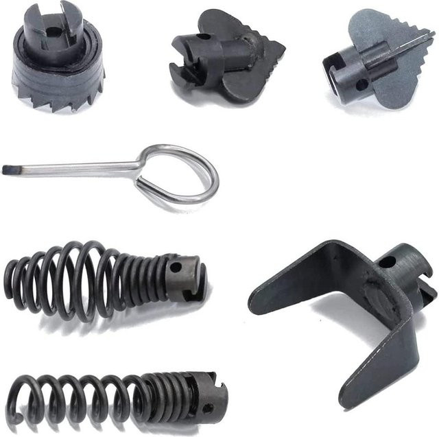7-teiliges Schneidwerkzeug-Set von Topfactory zur Abflussreinigung in Schwarz und Grau - Bild 1