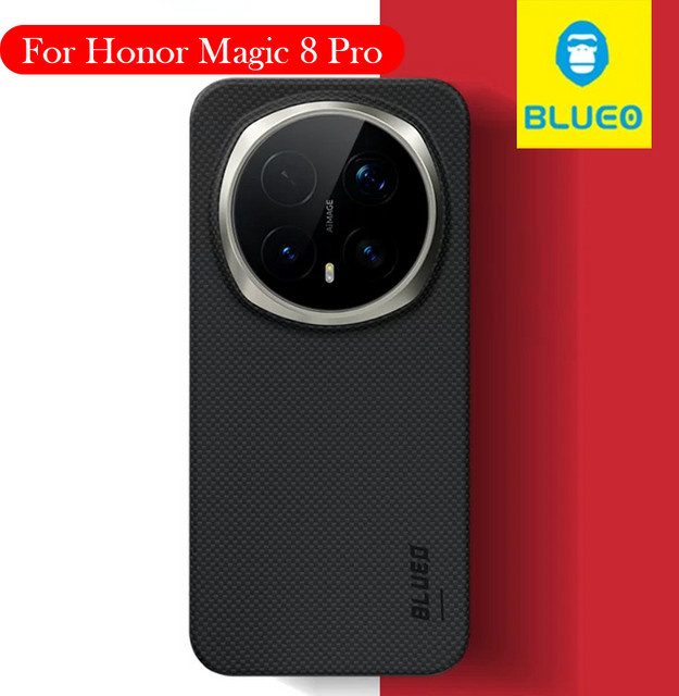 Blueo Carbon Fiber Case für Honor Magic 8 Pro in Schwarz mit Kevlar Back Cover - Bild 1