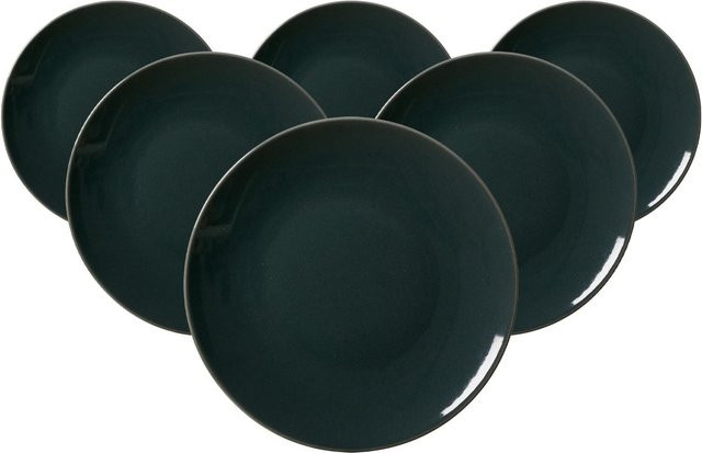 Ritzenhoff & Breker Dessertteller Cecina aus Keramik, Grün, 6er Set, Durchmesser: 20,5 cm - Bild 1