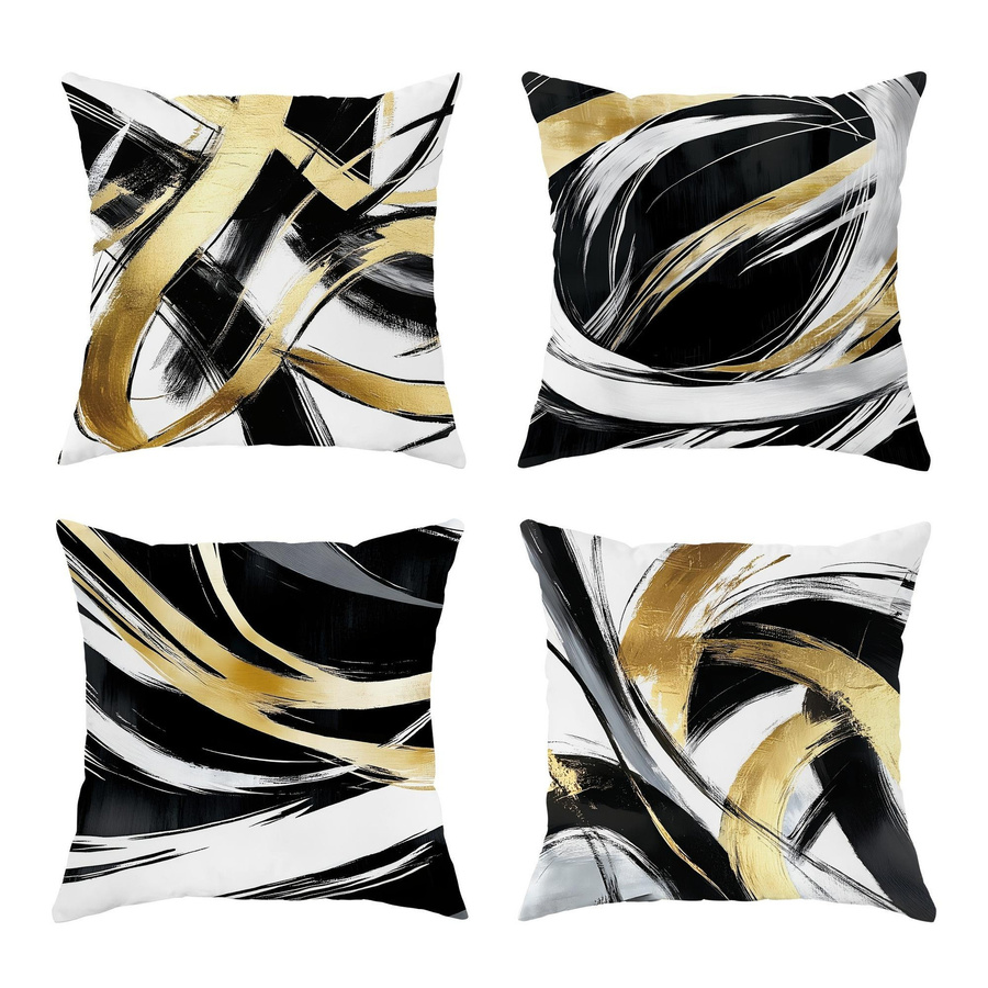 Tinika Chen Kissenbezug im geometrischen Tribal-Stil aus Polyester mit Reißverschluss, Schwarz und Braun, B/H: 18 x 18 cm - Bild 3