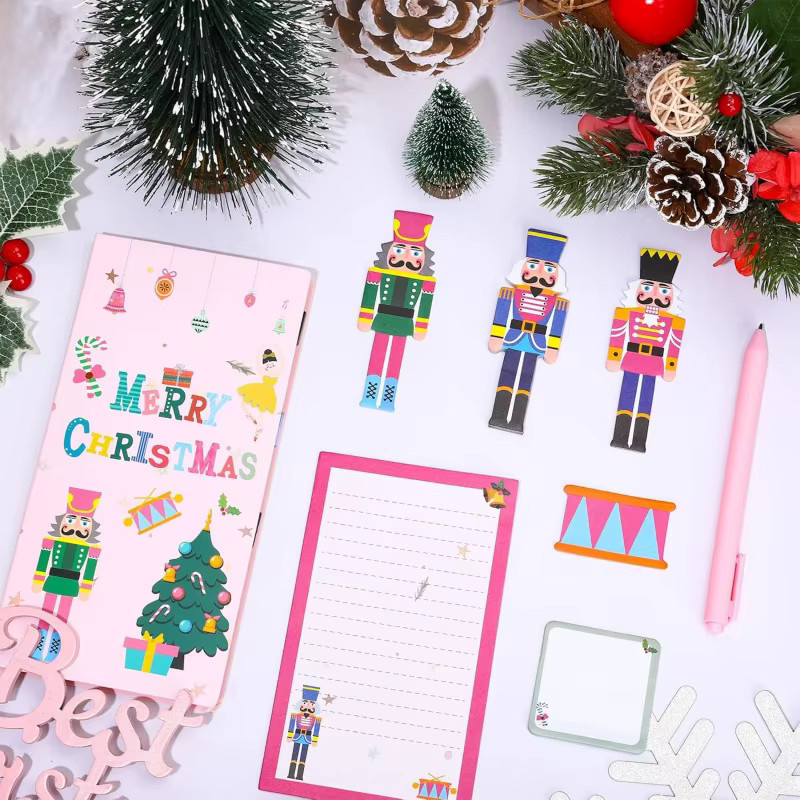 Weihnachts-Haftnotizen-Set mit Nussknacker-Motiv, 440 Stück, Farbe: Rosa - Bild 2