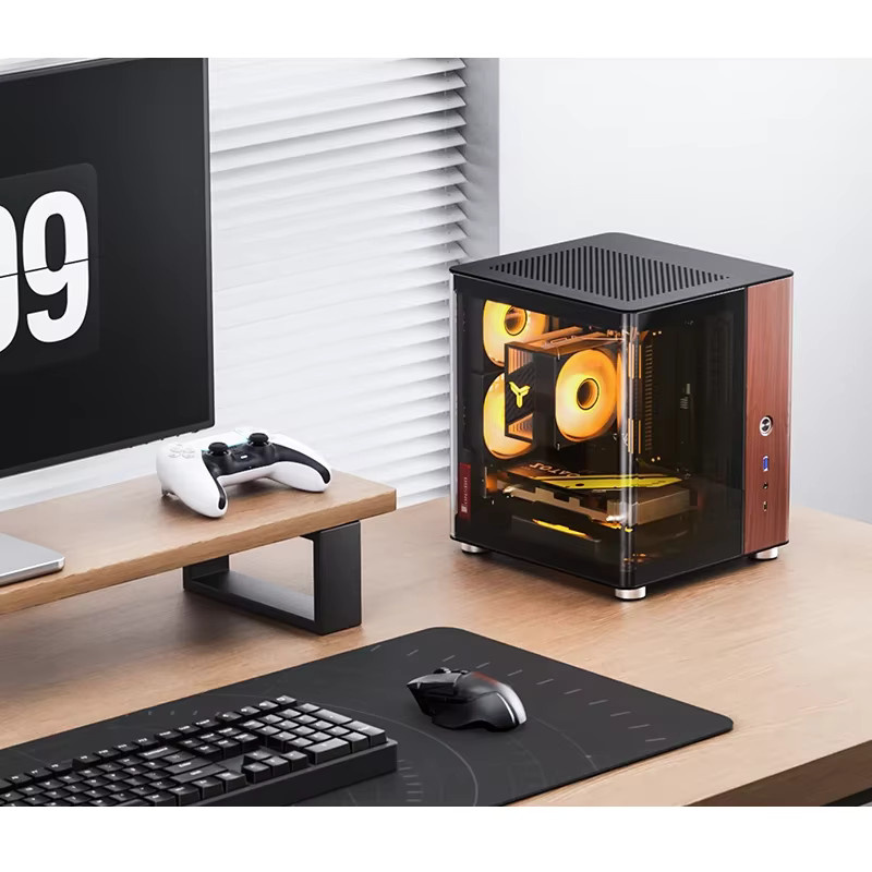 Jonsbo TK-0 ITX-Gehäuse mit geschwungenem Glasdesign in Schwarz, unterstützt 240mm Wasserkühlung und SFX-Netzteile - Bild 2