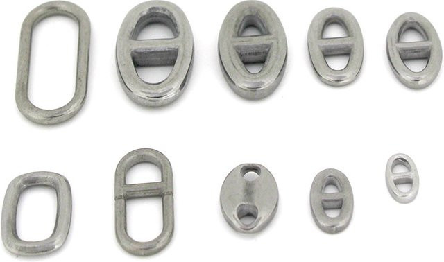 SUMOORL Charms Verbinder, Edelstahl, Oval, Silber, Unisex - Bild 1