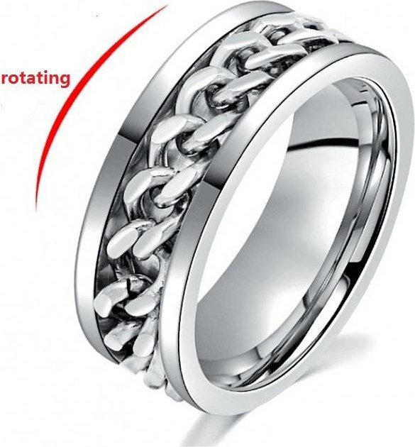 Partnerring Edelstahl, Silber, Unisex, 8 mm - Bild 1