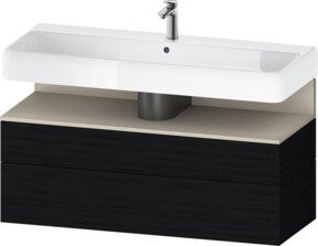 Duravit Waschtischunterschrank Qatego Schwarz Wandmontage B: 119 cm, T: 47 cm, H: 59 cm - Bild 1