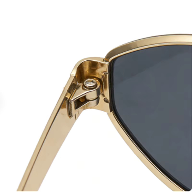 CHUANCHEN Sonnenbrille Cat Eye, Metall, Vollrand, Gold - Bild 2