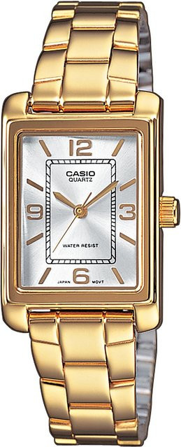 Casio Damenuhr, Quarz, Edelstahl, Gold, 21 mm, Eckig - Bild 1