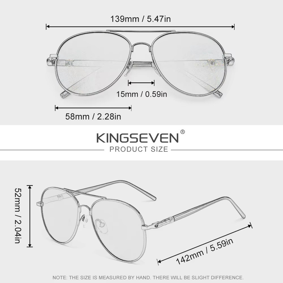 KINGSEVEN Sonnenbrille Aviator, Vollrand, Metall, Schwarz, Herren - Bild 2