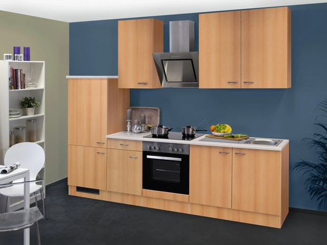 Flex-Well Classic Küchenzeile Nano in Buche Nachbildung, Breite: 270 cm - Bild 1