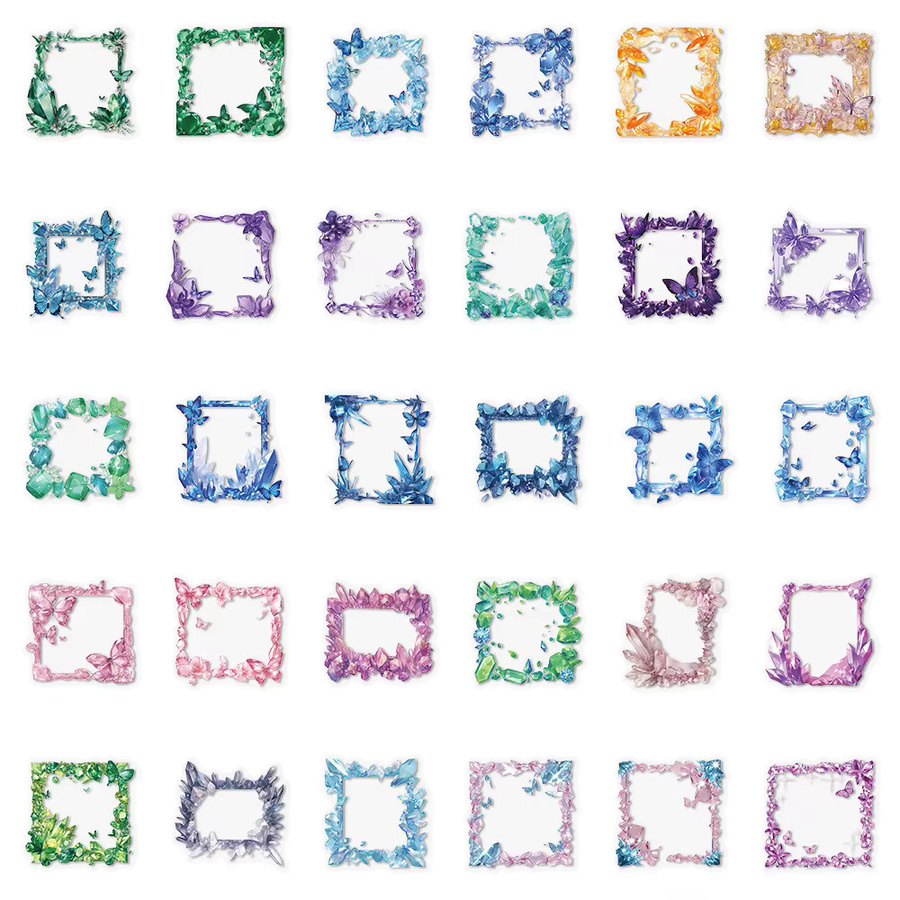 Schmetterling Dekorative Aufkleber aus transparentem PET in Multicolour, 50 Stück - Bild 2