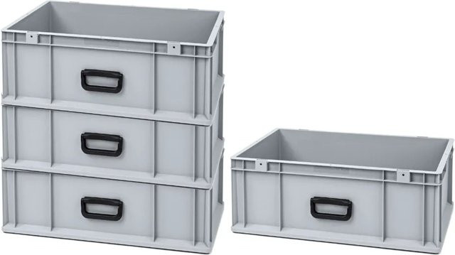 PROREGAL Spar Set 4x Eurobox Nextgen Portable Uno Transportbehälter Grau H x B x T: 22 x 40 x 60 cm - Bild 1
