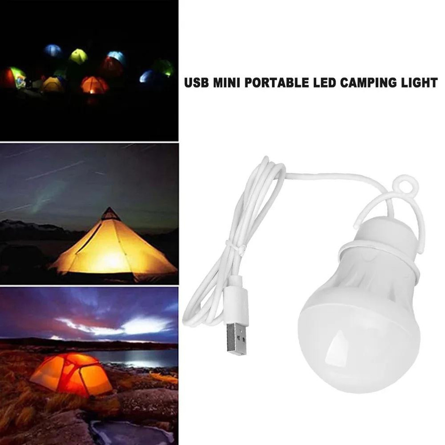 YJMP Super Lighting Tragbare LED Campinglampe mit USB-Anschluss, weiße Mini-Glühbirne für Outdoor und zum Lesen - Bild 4