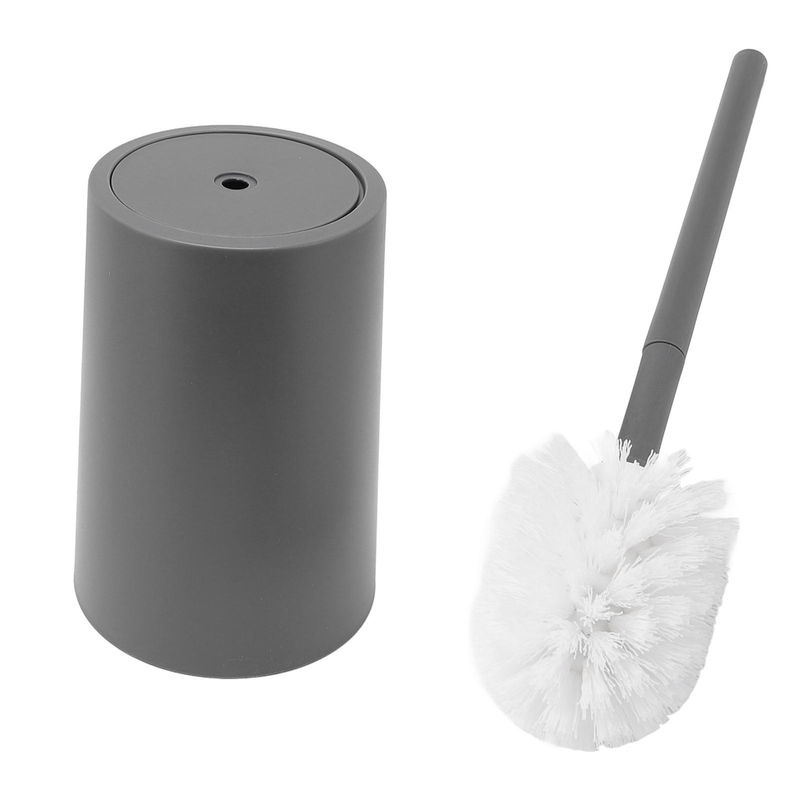 Koogeelife Toilettenbürstenhalter-Set mit Langstiel-Toilettenbürste in Grau, platzsparend und freistehend - Bild 3