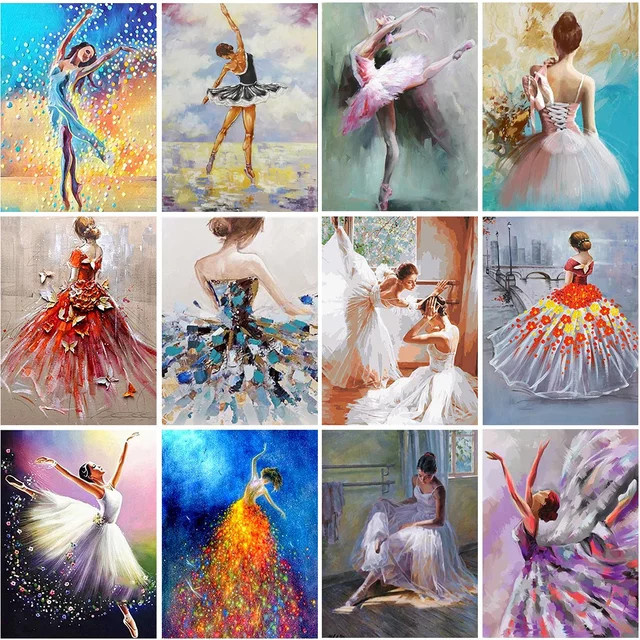 YUTTEE 5D Diamantmalerei Ballerina Porträt als DIY Diamantmosaik in Mehrfarbig - Bild 1