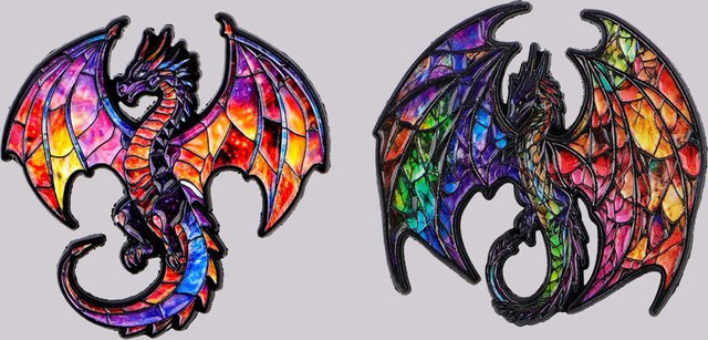 Ramulus Anstecknadel Drachen-Emaille, Bunt - Bild 1