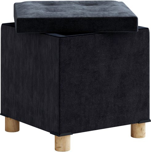 VCM Hocker Sizos M in Grau mit Stoffbezug, H x B x T: 40 x 38 x 38 cm - Bild 1