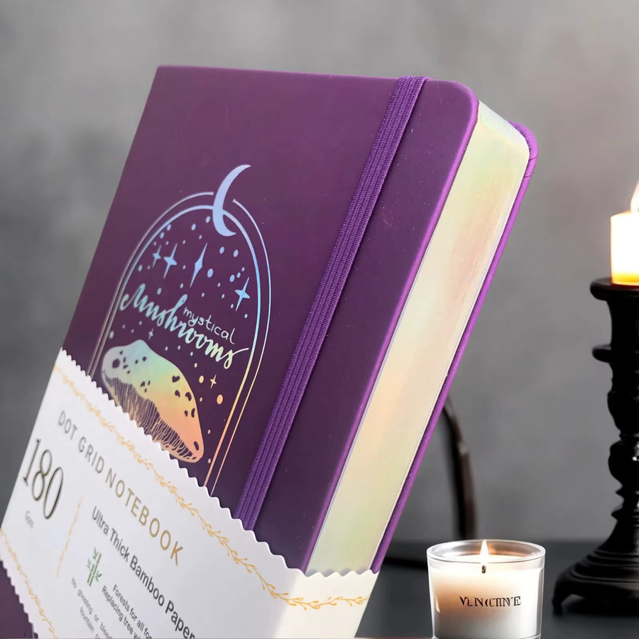 Buke Notebook A5 gepunktetes Hardcover Tagebuch in Lila mit silbernen Kanten und 180 g/m2 Papier - Bild 2