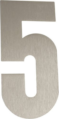 ALPERTEC Hausnummer 5 aus Edelstahl in Silber, B/H/T: 15,7 x 22,7 x 1,8 cm - Bild 1
