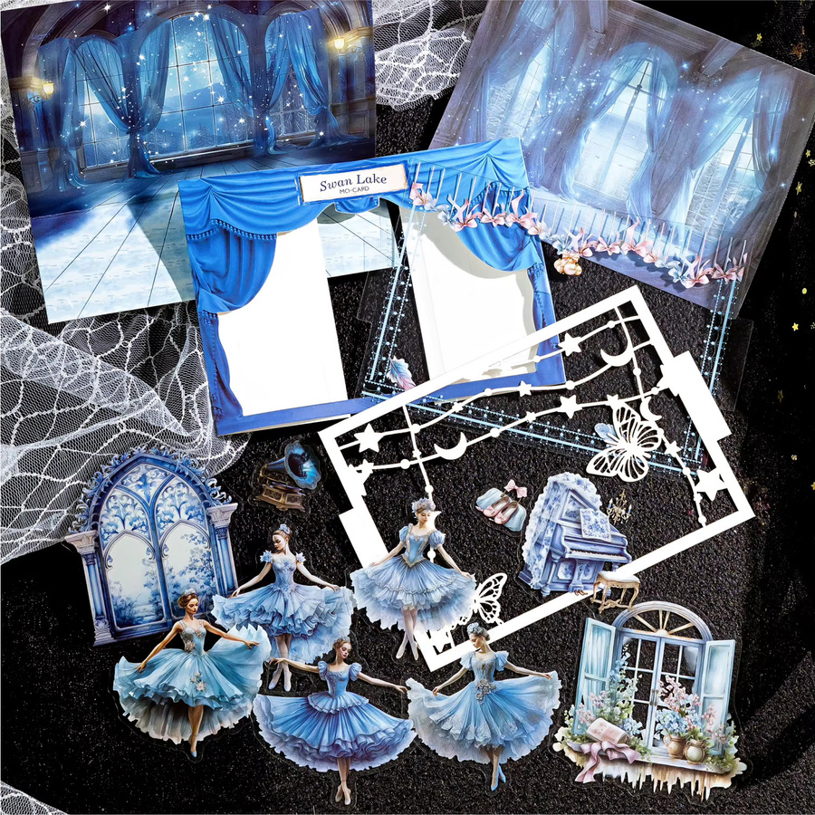 15er Paket Ästhetische Papier Aufkleber für Scrapbooking und DIY Bastelarbeiten in 6 verschiedenen Designs - Bild 3