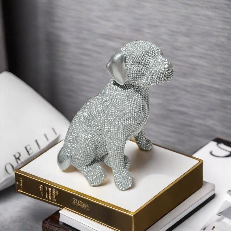 Yiran Furniture Labrador Desktop-Ornament aus Harz in Gold, Schwarz oder Silber für dein Wohnzimmer - Bild 2