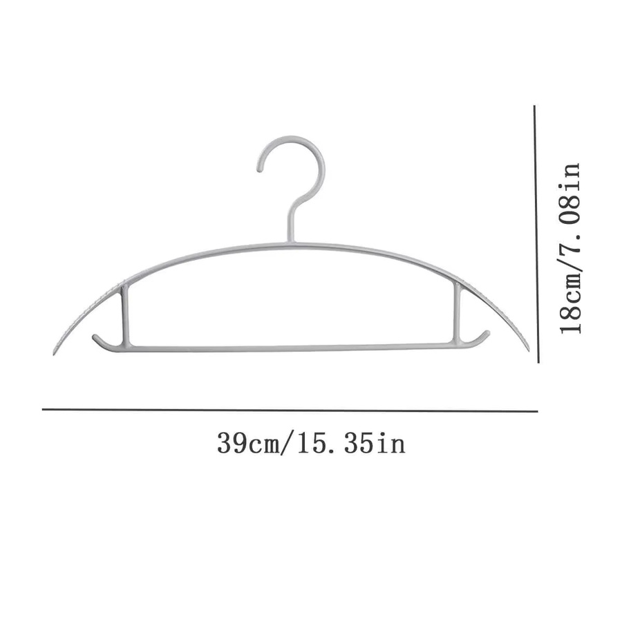 Untior Mehrzweck-Kleiderbügel aus Kunststoff mit breiter Schulterpartie und rutschfestem Design in Grau oder Weiß - Bild 3