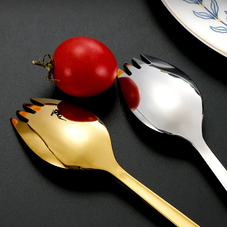 Edles Besteckset aus poliertem Edelstahl in Silber für Dessert, Salat und Obst, 6-teilig - Bild 4