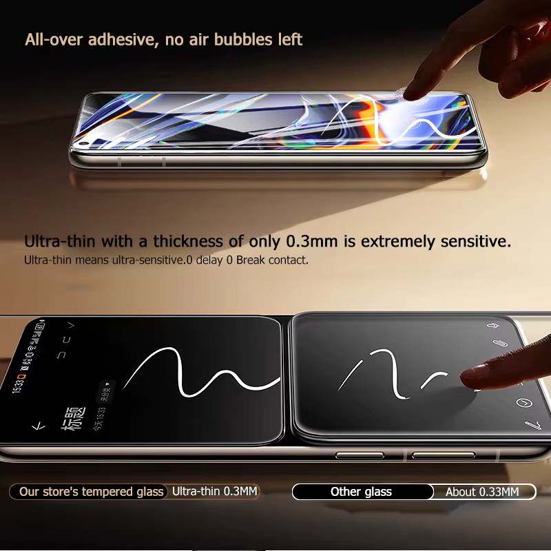 3er-Set gehärtetes Glas als Displayschutz für Realme 7 Pro, 6,4 Zoll, transparent, mit Fingerabdruck-Entsperrung und Anti-Explosions-Schutz - Bild 6