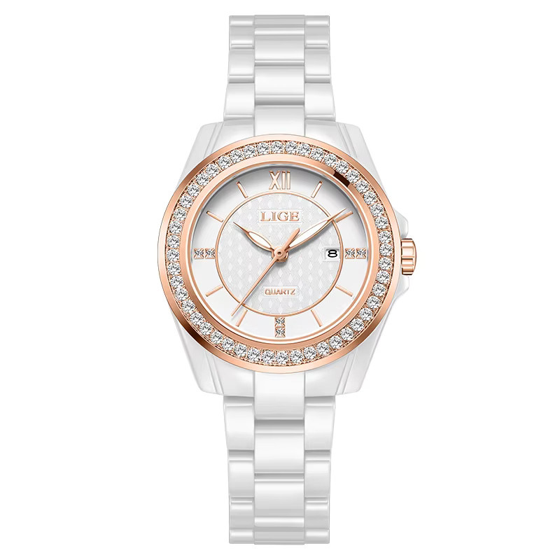 LIGE Armbanduhr, Quarz, Edelstahl, Bicolor, Damen - Bild 4