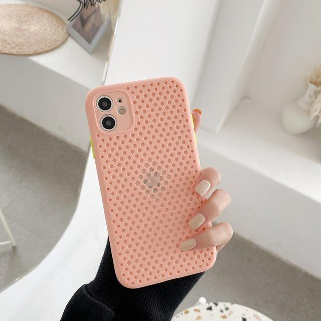 Aibairuixin Silikonhülle für iPhone 15 Plus in Pink, atmungsaktiv, kühlend und stoßfest - Bild 1