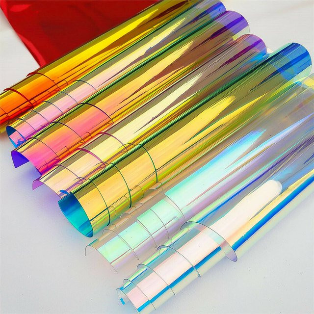Findohope Transparente PVC-Folie mit holografischem Regenbogen-Effekt, B: 50 cm, H: 95 cm - Bild 1