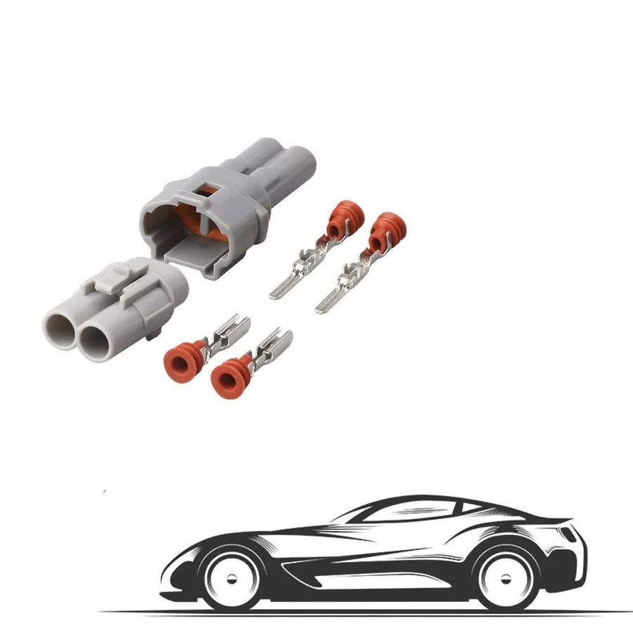 Sumitomo 2-Pin Wasserdichter Auto-Kabelstecker Set mit männlichem und weiblichem elektrischem Steckverbinder in Grau für Honda 6180-2321 6187-2311 - Bild 2
