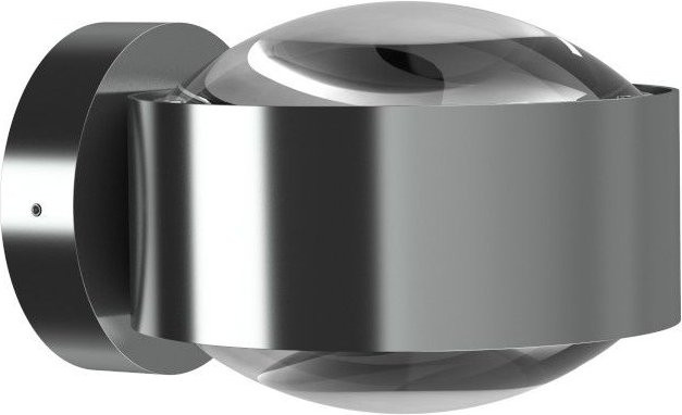 Top Light Puk Maxx Wall LED-Wandleuchte in Chrom matt mit klarer Glaslinse und warmweißem Licht (2800K) - Bild 1
