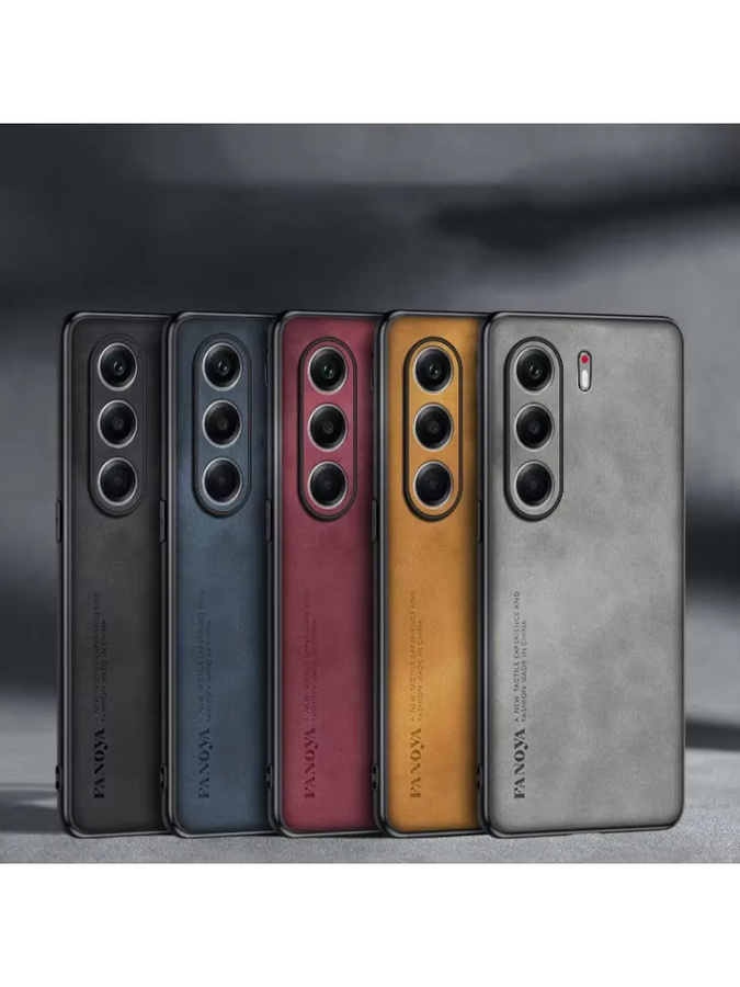Luxus Handyhülle aus Schaffell, PU Leder und Silikon für Tecno Camon 40 Pro und Tecno Camon 40 Premier in Schwarz - Bild 4