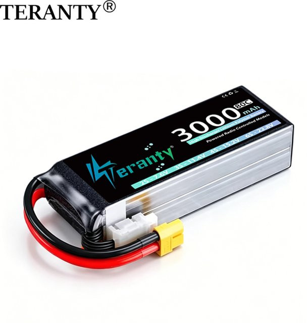 TERANTY 4S 3000mAh Lipo FPV Drohnen-Akku, 14,8V 15,2V 60C 80C, mit T/XT60 Stecker - Bild 1