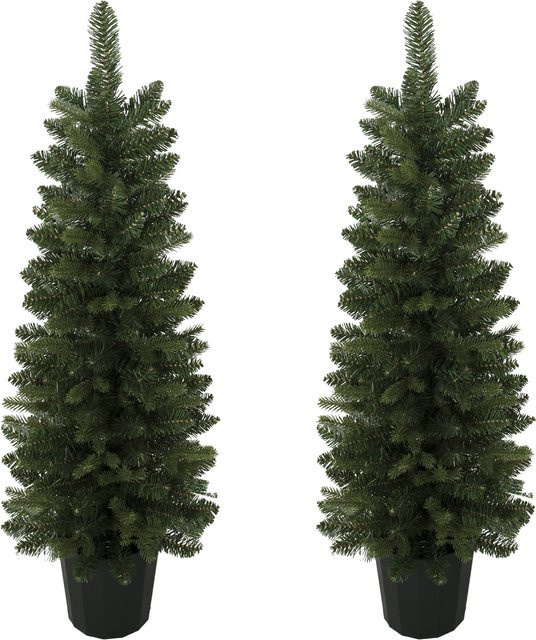 2er-Set künstliche Weihnachtsbäume von HOMCOM in Grün, Höhe: 120 cm - Bild 1