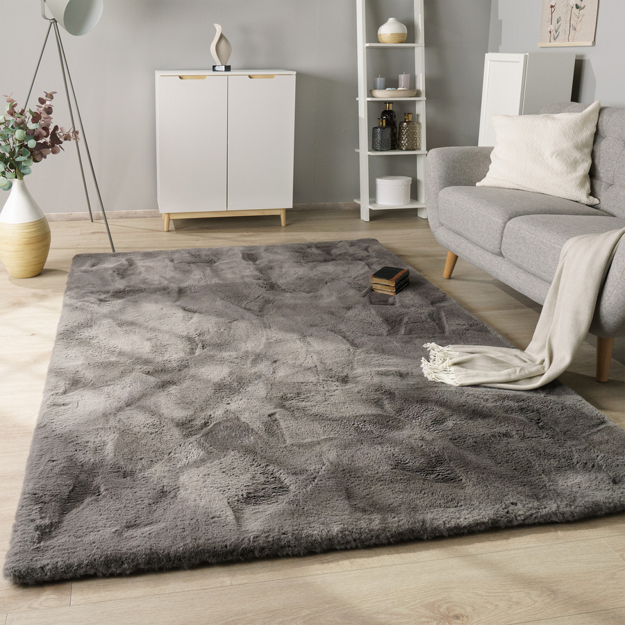Fellteppich Fluffy deluxe in Anthrazit, B/L: 80 x 150 cm - Bild 2