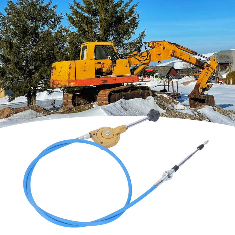 Qiilu Gaszug aus Edelstahl in Blau, 2m wetterbeständiges manuelles Gaszug-Kabel für Bagger und Mischer - Bild 2